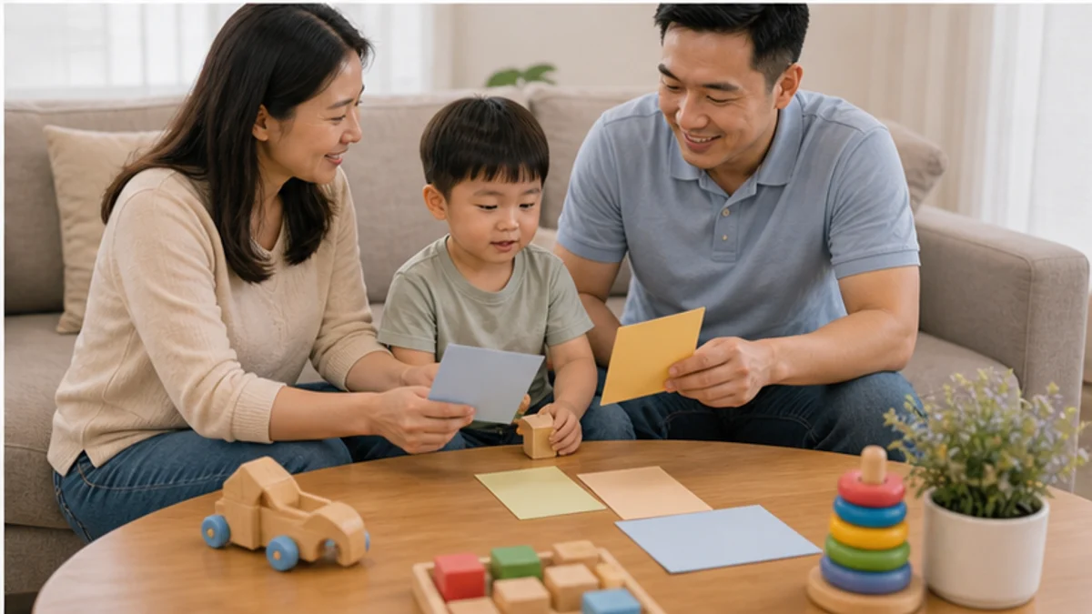 Gia đình theo dõi sau buổi đánh giá chậm nói