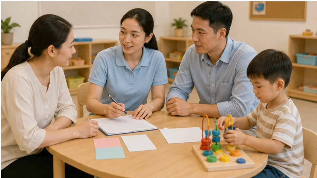 Gia đình và giáo viên phối hợp với trung tâm can thiệp sớm